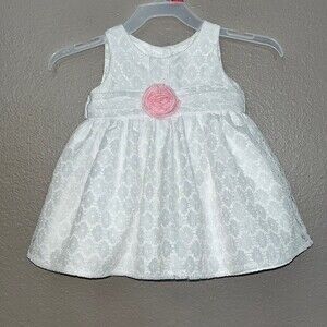 George infant baby girl dress Arctic White and pink size 12mo